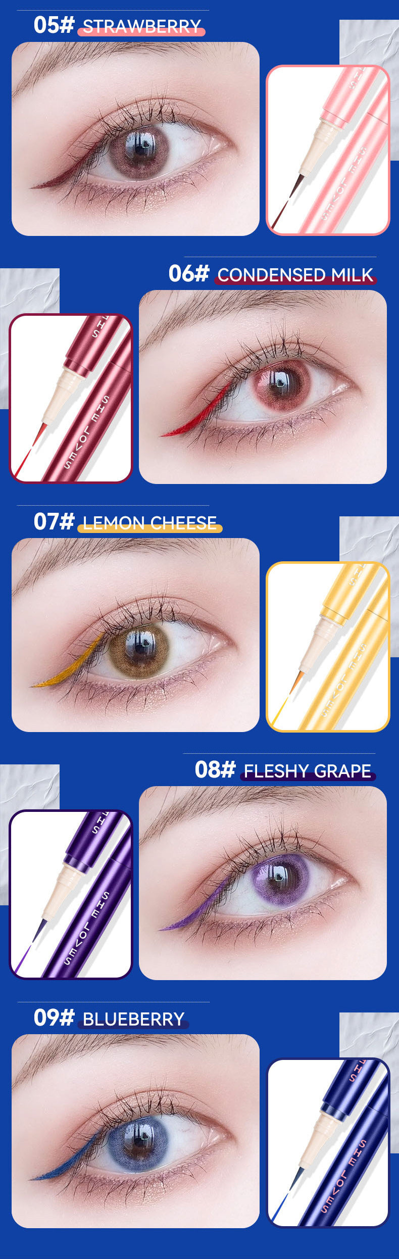SHELOVES Eyeliner Waterproof Non-Smudge Black Brown Ultra-Fine Lower Lash Liquid Eyeliner Pen