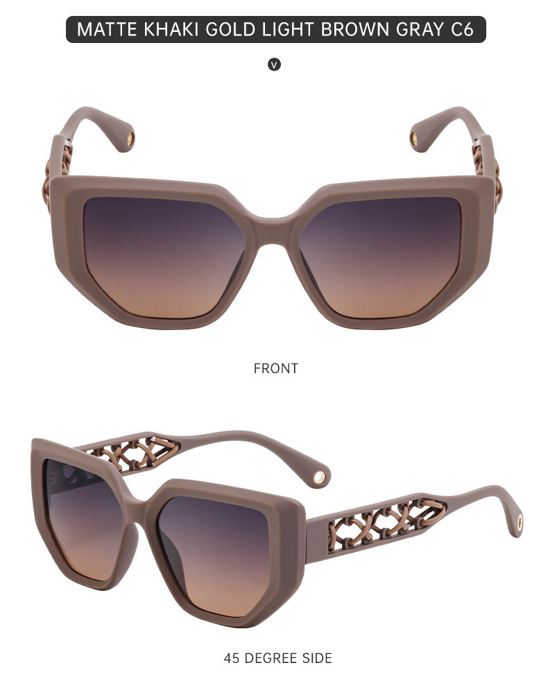European and American Cat Eye Sunglasses for Women, High-End Hollow Frame Small Frame Sunglasses, Natural Look Glasses sunglasses
