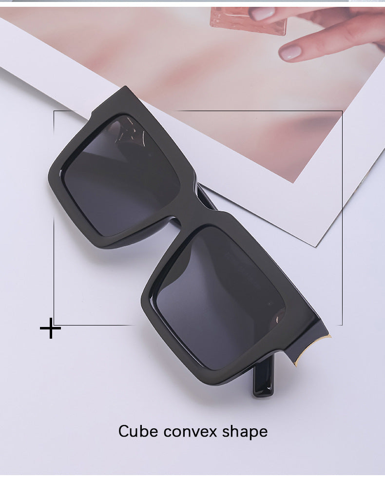 20252024 New Rich Man Sunglasses Men Trendy High-end Square Frame Sunglasses Men Glasses sunglass