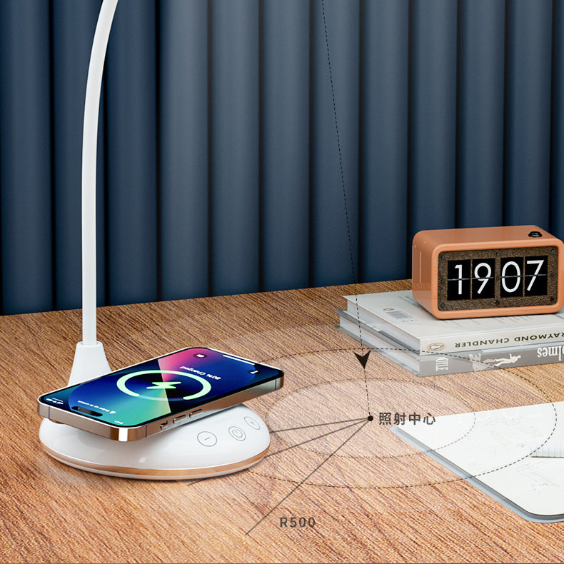 Custom Eye Protection Desk Lamp Bedroom Bedside Lamp Multifunctional Wireless Charging Study Lamp Foldable Desktop Reading Smart Lamp