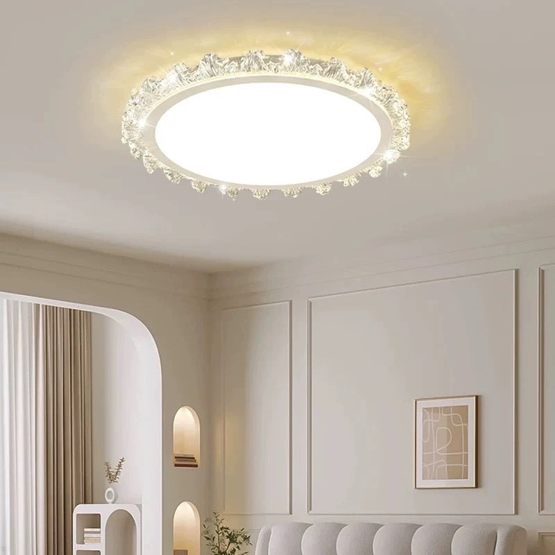 Light Luxury Living Room Ceiling Lamp2025New Year's Crystal Lamp High-end Bedroom Main Lamp Round led Eye Protection Lighting