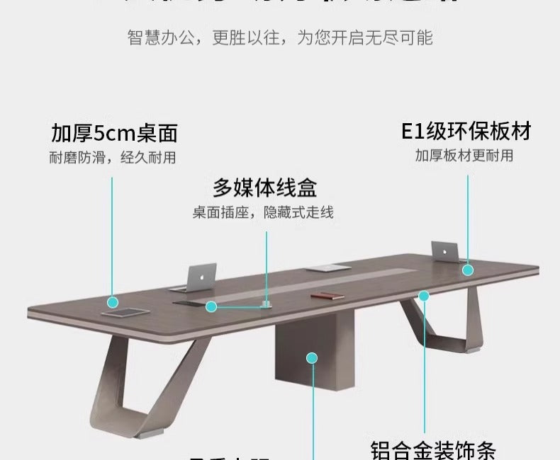Conference Table Training Office Furniture Long Table Rectangular Table Office Large Simple Modern Meeting Table and Chair Set