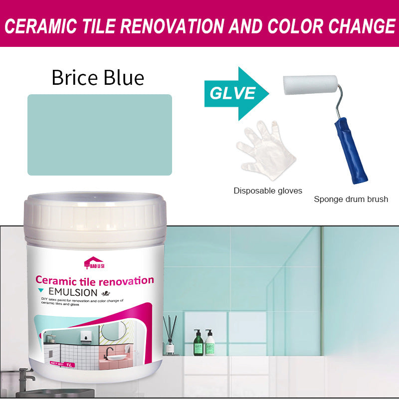 Water-Based Tile Paint Bathroom Floor Tile Color Change Renovation Coating Toilet Glass Wear-Resistant Waterproof Paint Matte