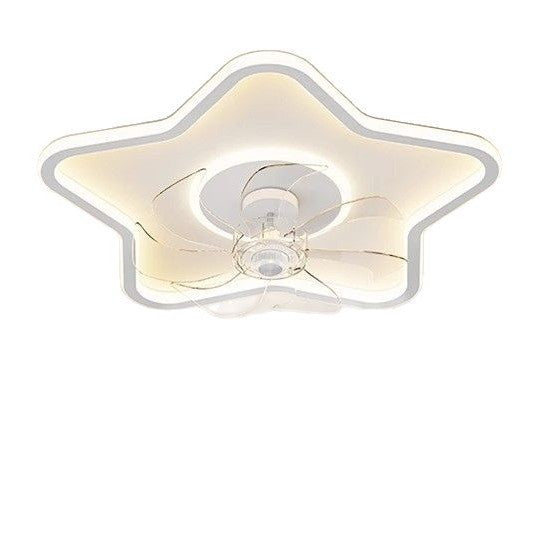 2025New Bedroom Ceiling Fan Light360Degree Rotating Airflow Energy-saving Eye Protection Cream Style Voice Control Lamp