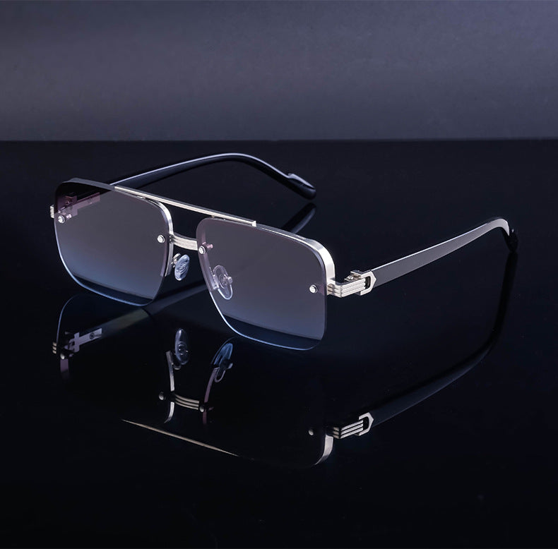 2025New Fashion Half-Frame Cut Edge Sunglasses for Women, High-End Driving Sunglasses for Men, Wholesale Glasses