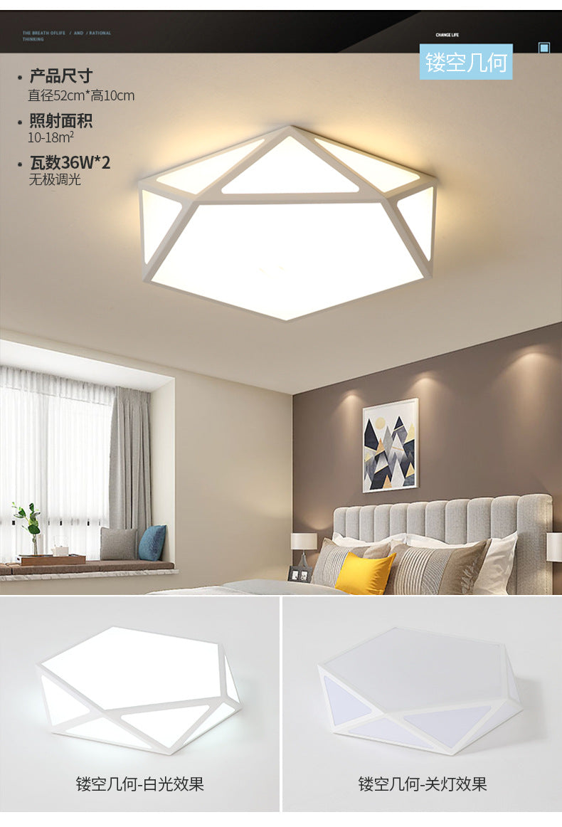New Bedroom Lamp Simple Fashion Children's Room Lighting Warm Romantic Living Room Decor Creative LED Ceiling Lamp