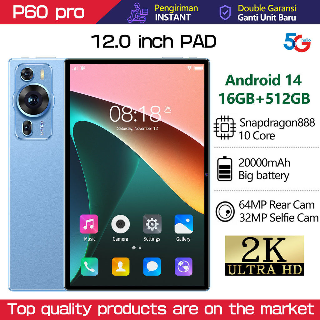 P60 Pro Android Smart Tablet PC16+512G Exclusively for Overseas E-commerce(Popular)