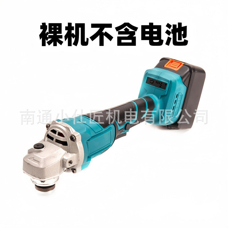 Cross-Border Lithium Battery Tool Brushless Angle Grinder High Power Industrial Grade Plastic Case One Battery One Charger Rechargeable Angle Grinder