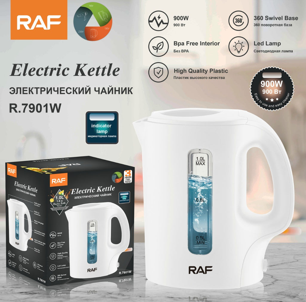 RAF European Standard Stainless Steel1L Electric Kettle Automatic Large Capacity Multi-Functional Kettle Overheat Protection