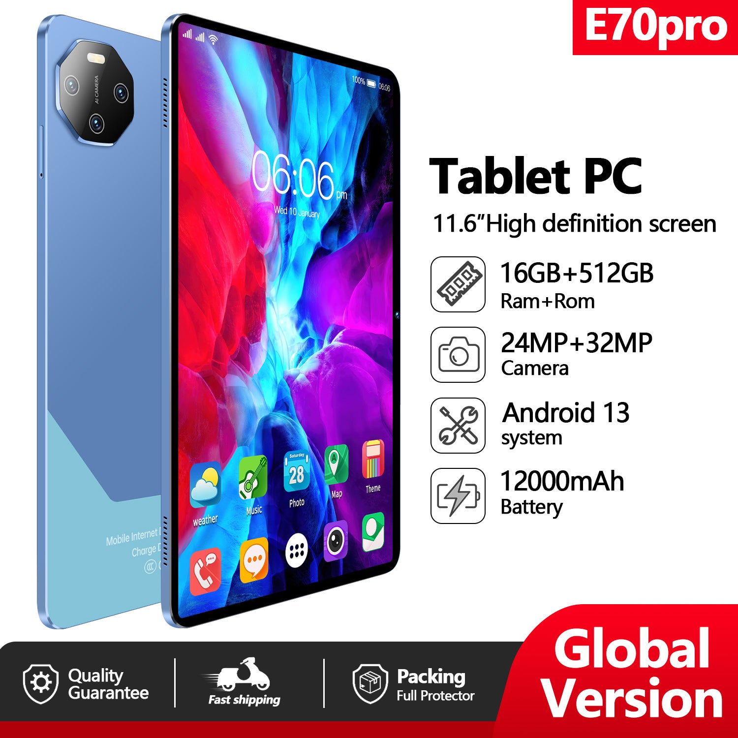 New E70Pro Smart Tablet PC10.1Inch E-commerce Shopee(Popular)