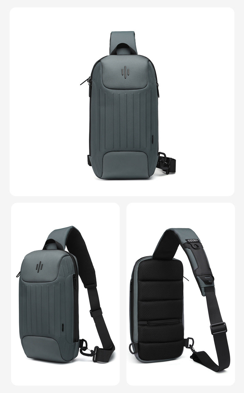 ozuko New Men's Chest Bag Casual Versatile Crossbody Bag Waterproof Anti-theft Men's Bag Crossbody Bag High-end Feel