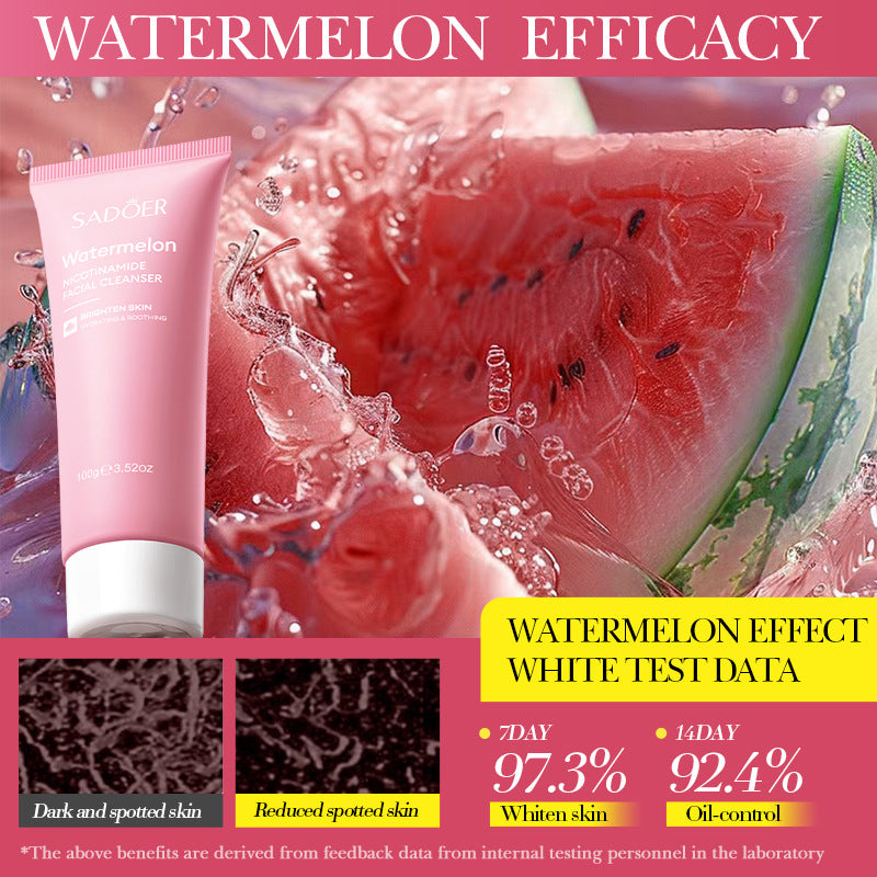 Niacinamide Watermelon Facial Cleanser SADOER Deep Cleansing Facial Cleanser Cross-Border Wholesale