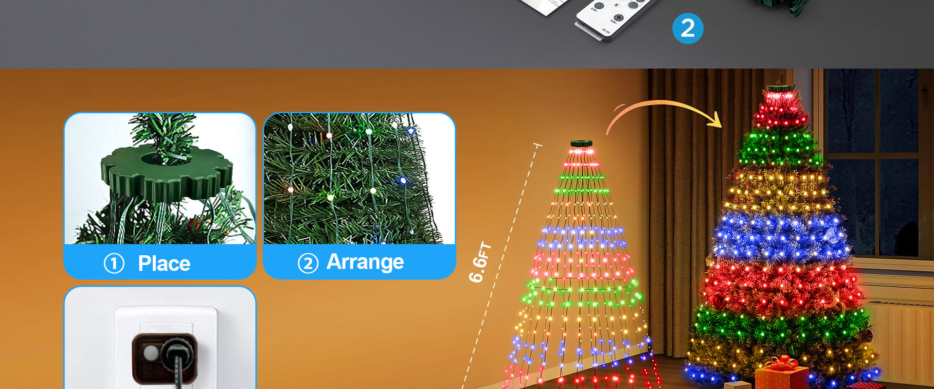 Christmas Tree Lights Christmas Garden Decoration Lights Colorful Lights String Lights Waterfall Tree Hanging Lights Christmas Bestsellers