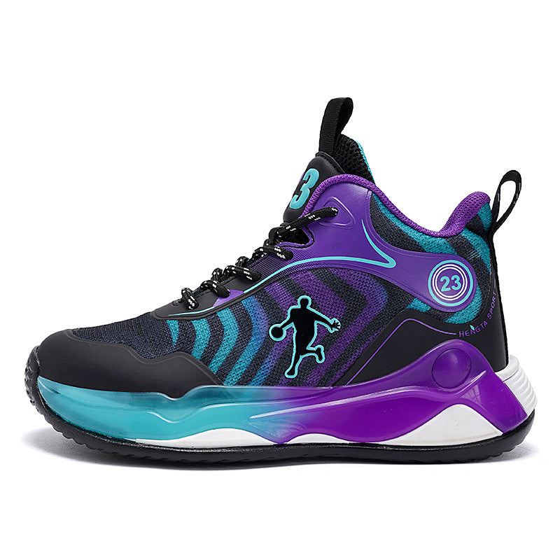 Big Kids Practical Basketball Shoes Children Professional Training Wear-Resistant Sneakers Mesh Breathable Non-Slip Running Sports Shoes