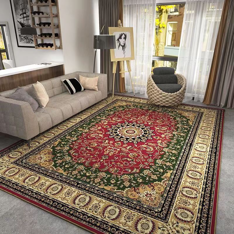 Bohemian Style Crystal Velvet Carpet Wear-Resistant and Dirt-Resistant Bedroom Non-Slip Bedside Rug Home Living Room Sofa Coffee Table Rug