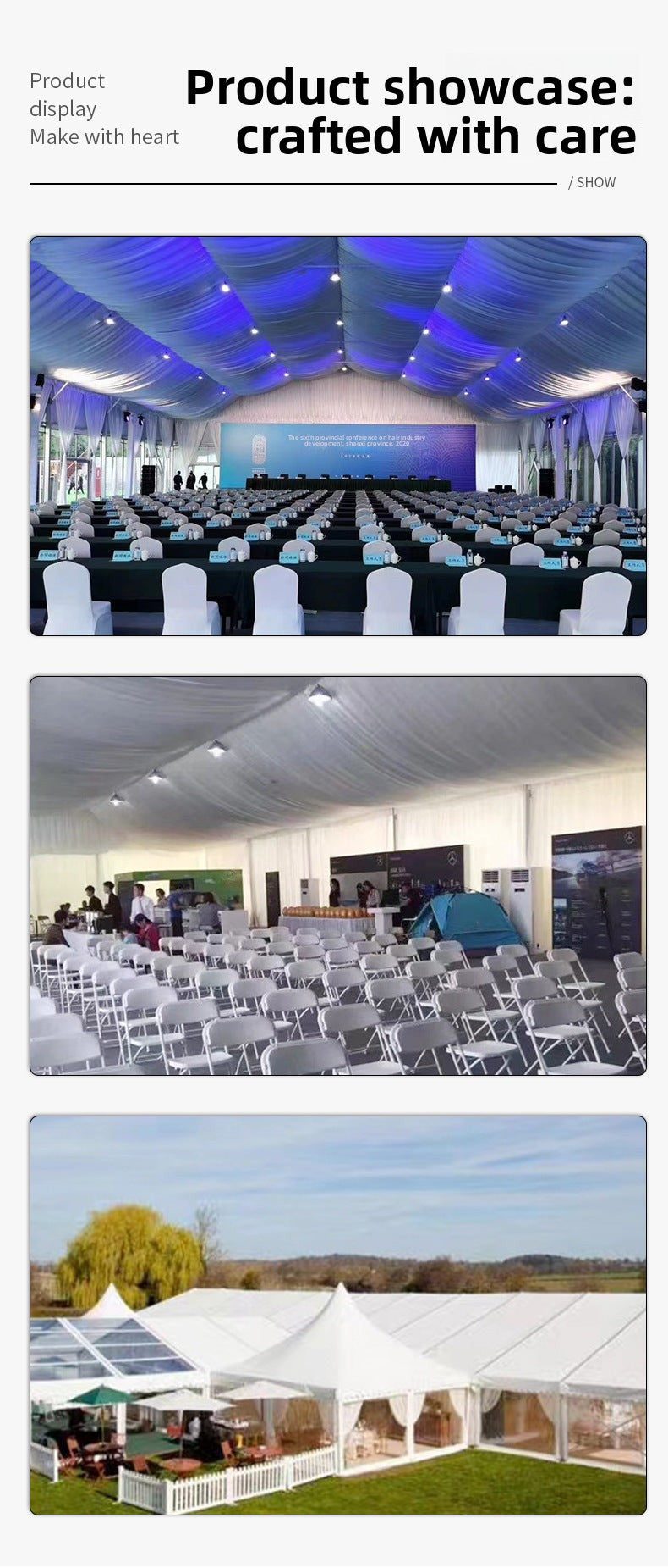 Outdoor European Style Wedding Tent Large Canopy Banquet Wedding Event Warehouse Shed Storage Logistics Tent Aluminum Alloy Tent