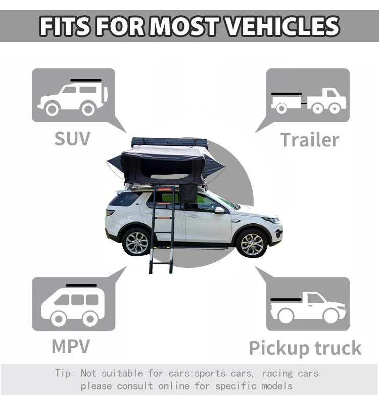 New Full Aluminum Alloy Roof Tent Car Travel Hard Shell Car Tent Outdoor Camping Self-Driving Tour Roof Tent