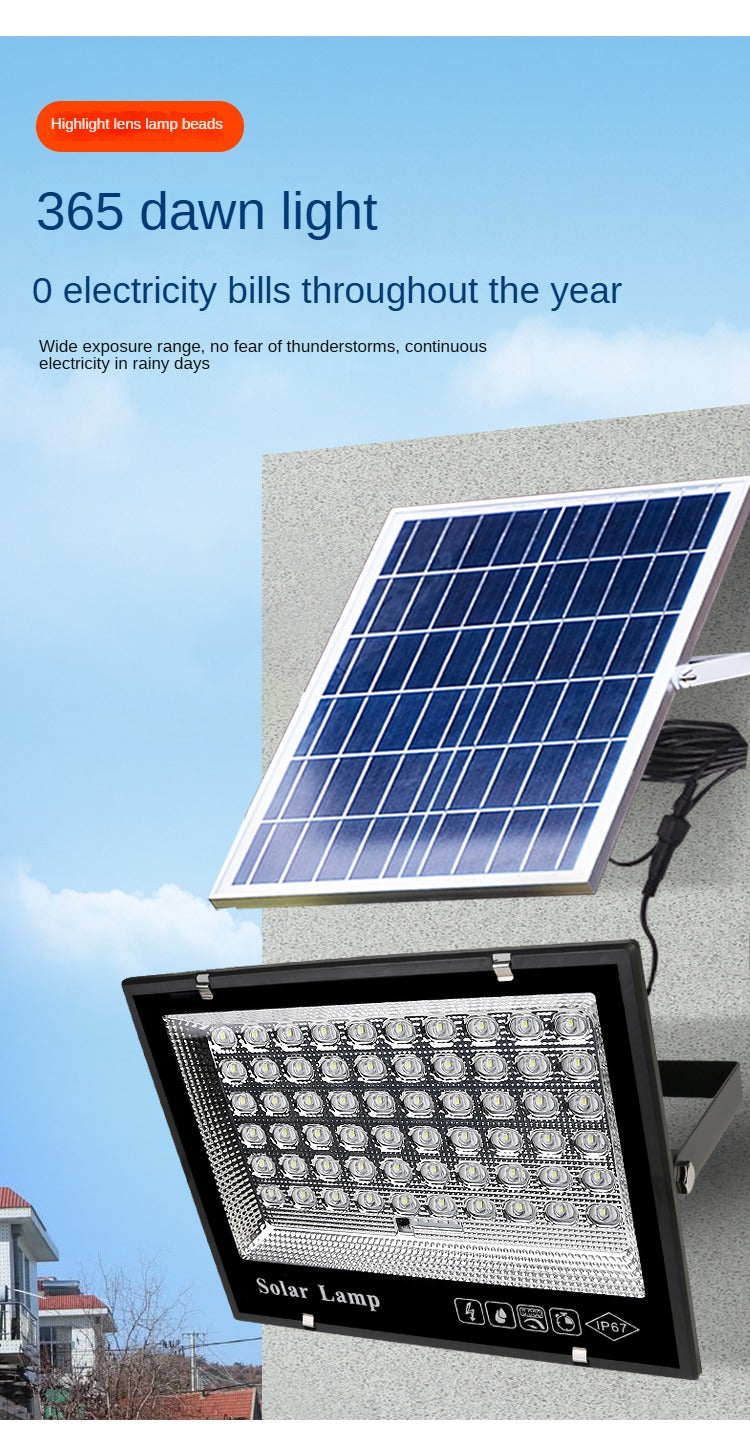 Outdoor Waterproof Ip65 Wholesale Backyard Factory Workshop Searchlight Outdoor Lighting Solar Floodlight