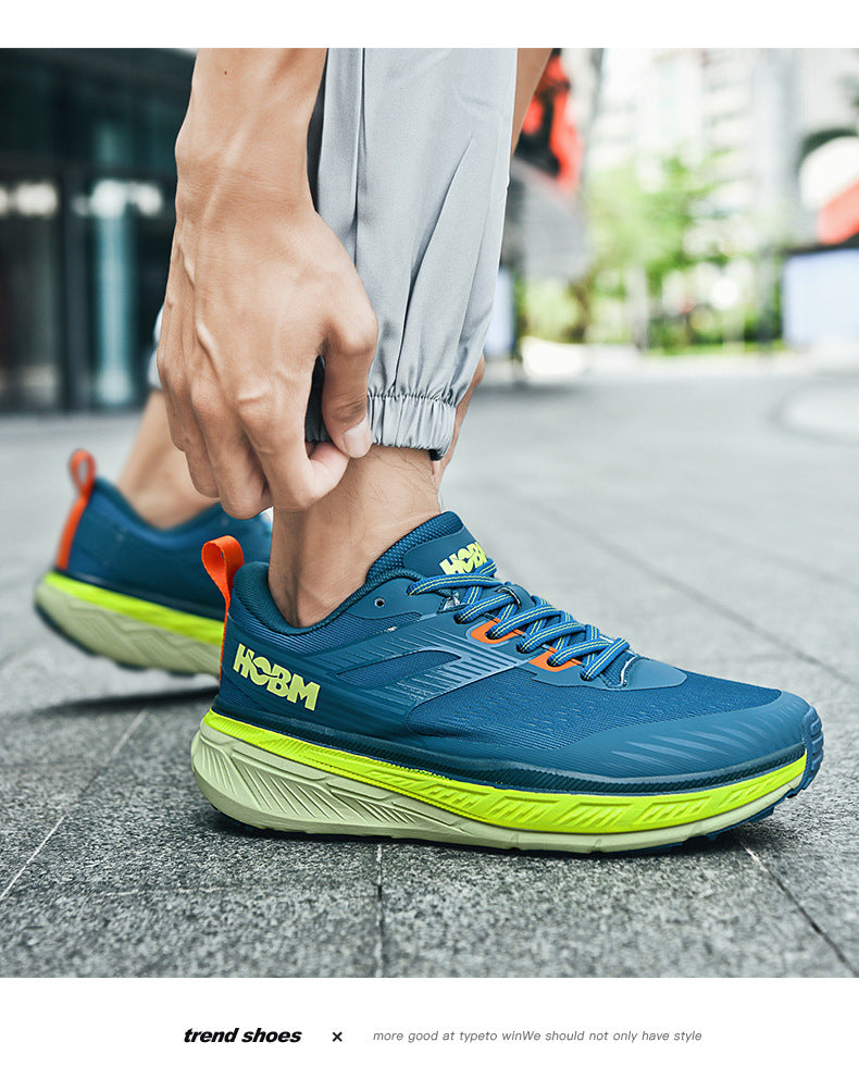 Running Shoes Sports Trendy Shoes Summer Soft Sole Lightweight Breathable Jump Rope Wide Last Marathon Jogging Thick Sole Cushioning Men's Shoes