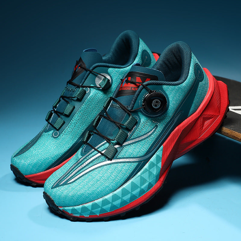 Full Palm Carbon Plate Sports Running Shoes Double Layer Popcorn Outdoor Trail Running Shoes Marathon Men's and Women's Shoes