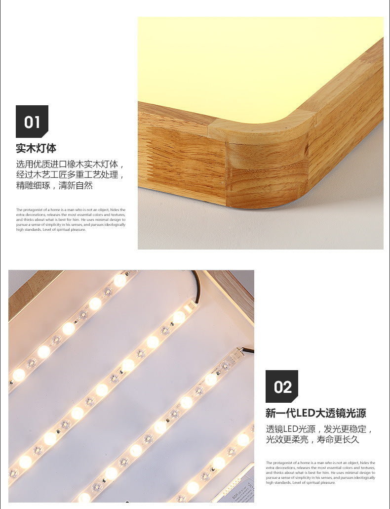 Log led Ceiling Lamp Living Room Balcony Tatami Wabi-Sabi Style Japanese Style Wood Art Corridor Nordic round bedroom