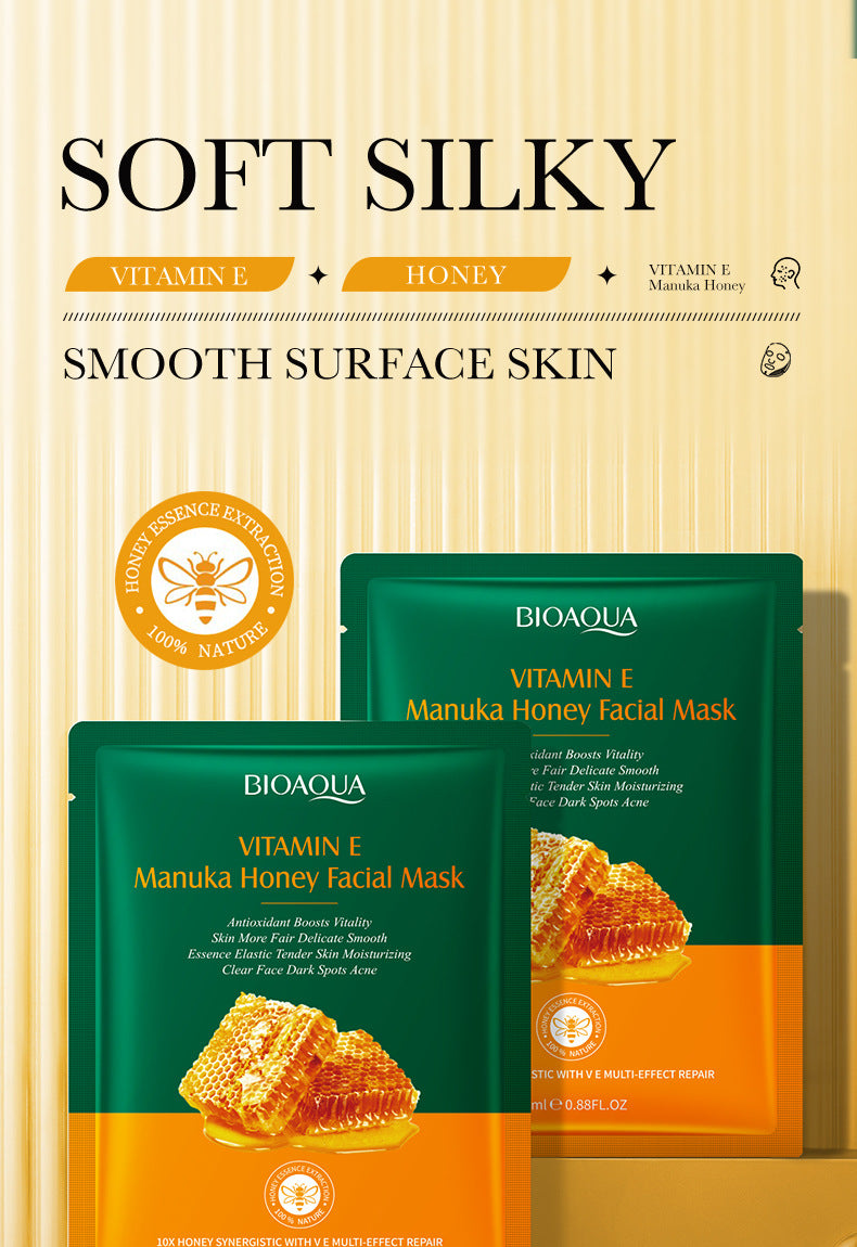 BIOAOUA Vitamin E Honey Mask Hydrating Moisturizing Repair Brightening Mask Wholesale 10 Pieces