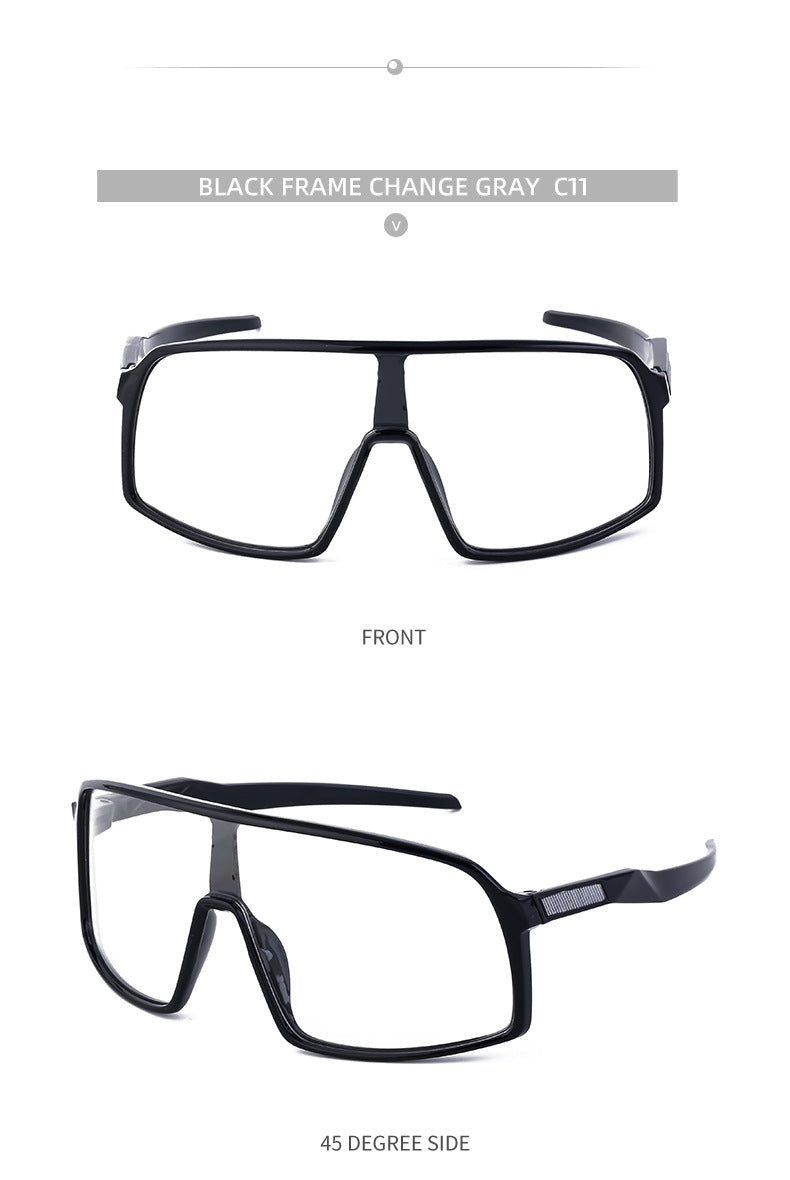 Cycling Sports One-piece Color-changing Sunglasses Men's Trendy Sunglasses Outdoor Mountaineering Sunscreen Glasses sunglasses