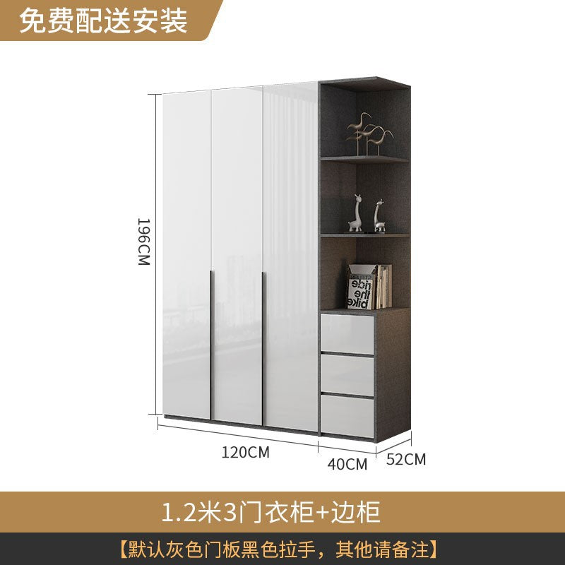 Wardrobe Light Luxury High-End Feel Home Bedroom Simple Rental Room Storage Cabinet Economical Overall Combination Wardrobe Customization
