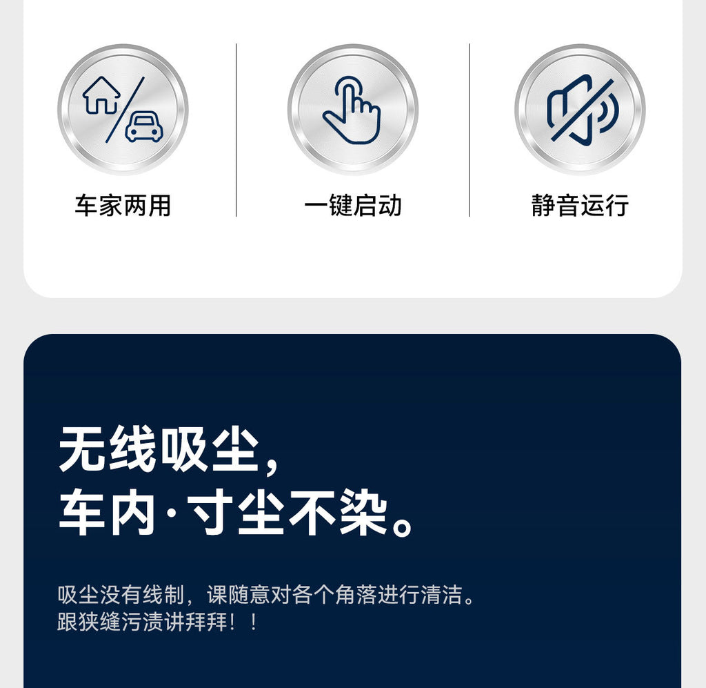 Handheld Portable Dual-use Cordless Vacuum Cleaner for Home and Car, Wet and Dry Dual-use, Strong Suction, Multi-functional Vacuum Machine