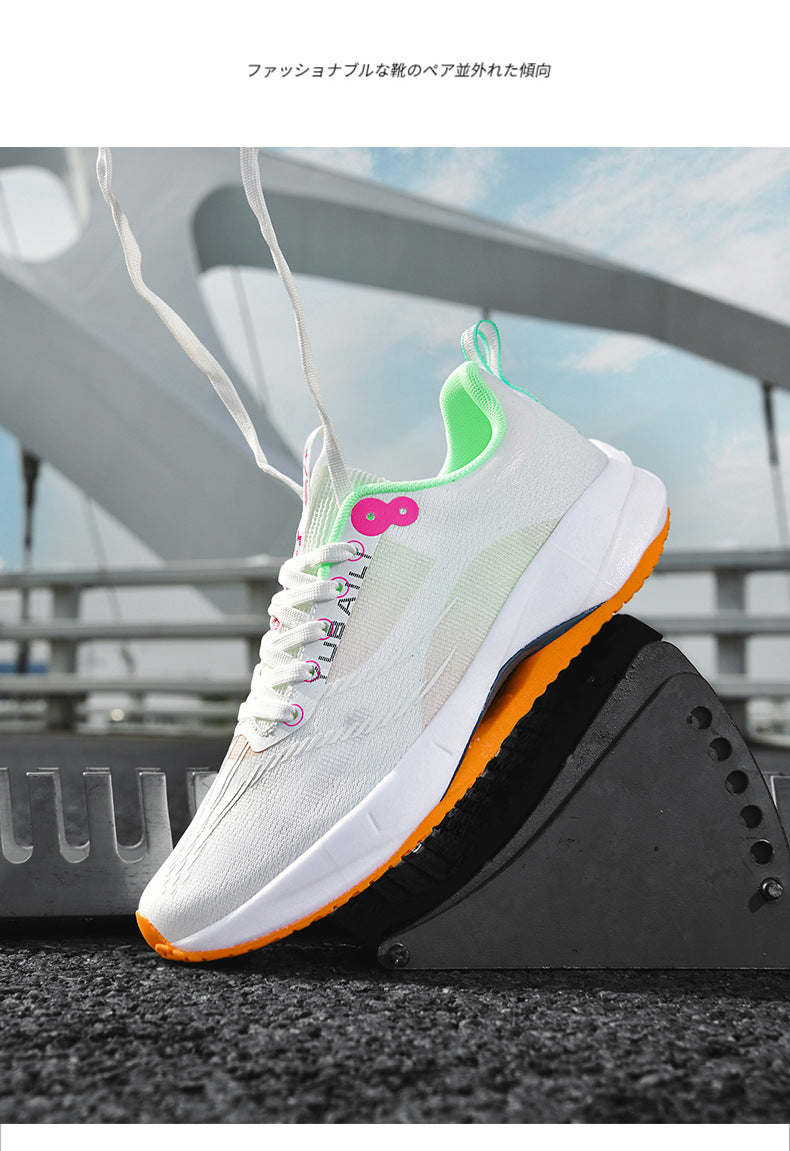 Summer Men's Fashion Breathable Sneakers Student Outdoor Trendy Lace-up Thick-soled Low-top Casual Running Shoes