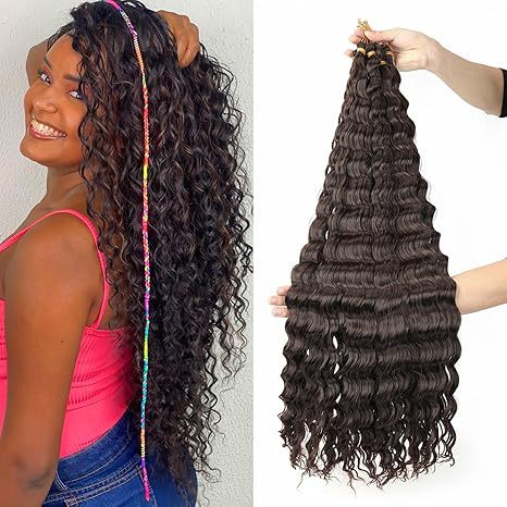 European and American Style Synthetic Hair Domestic Wig Crochet Hair Extensions Curly Hair Piece Deep Wave Bulk hair 30in120g