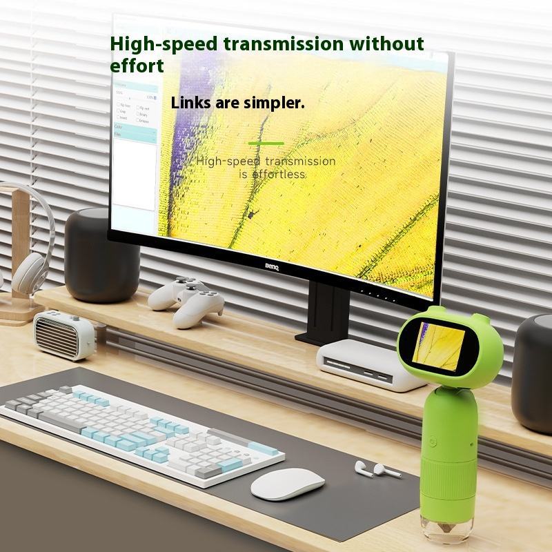 New High-Definition Children's Digital Electronic Microscope with Screen, Handheld Portable Magnifier, Educational Gift, In Stock, Visual