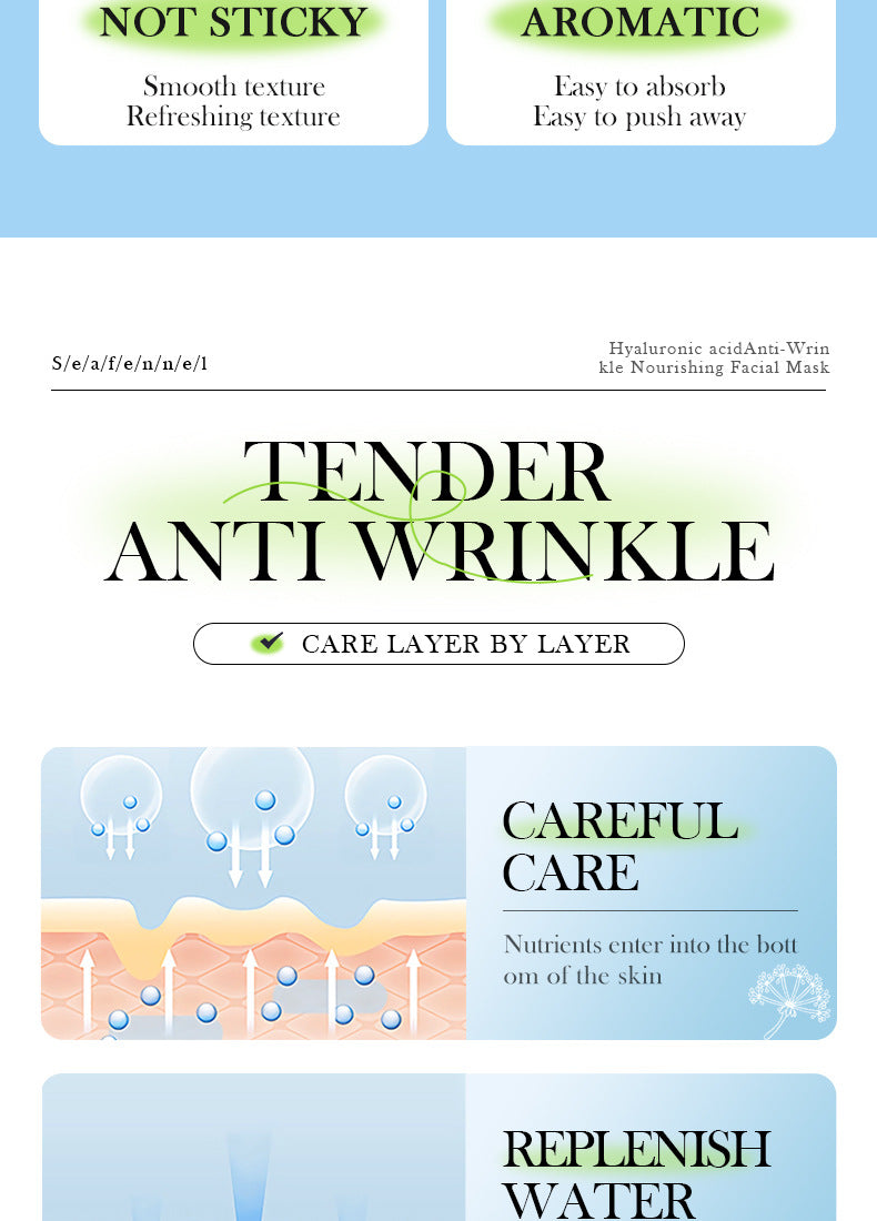 Sea Fennel Hyaluronic Acid Mask25ml  BIOAOUA Hydrating, Moisturizing, and Nourishing Cross-Border Wholesale