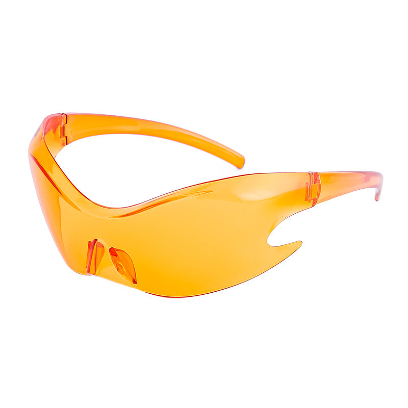 Europe and America Y2K Millennium Sports Windproof Colorful Sunglasses Men's Future Technology Style One-piece Sunglasses Women's Wholesale