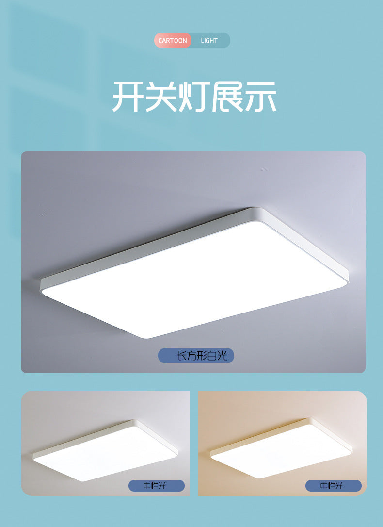 LED Ceiling Lamp Nordic Ultra-thin Rectangular Living Room Corridor Balcony Lighting Round Master Bedroom Room Lamp