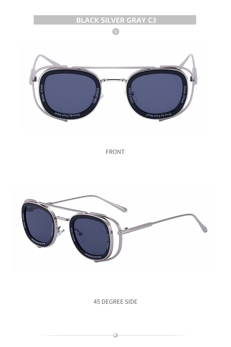 2025New Men's Sunglasses High-End Oval European and American Retro High-Grade Sunglasses for Men Driving