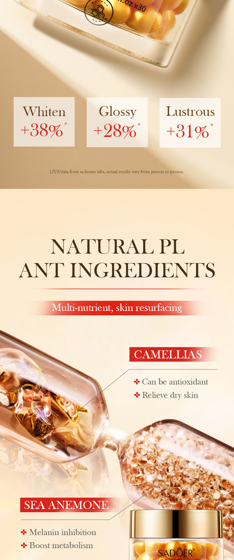 Anti-Wrinkle Pills Anti-Wrinkle Essence Oil SADOER Firming, Moisturizing and Rejuvenating Essence Cross-Border Foreign Trade Wholesale