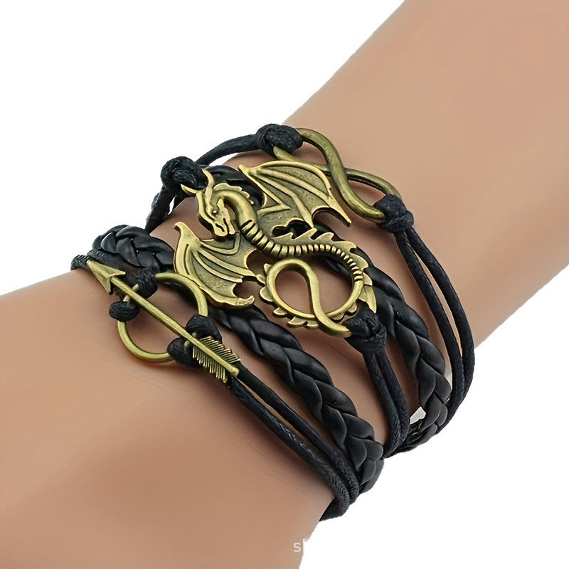 Blind Box Multi-layer Woven Bracelet Vintage Animal Pendant Bracelet Gift for Friends Blind Box Friendship Bracelet