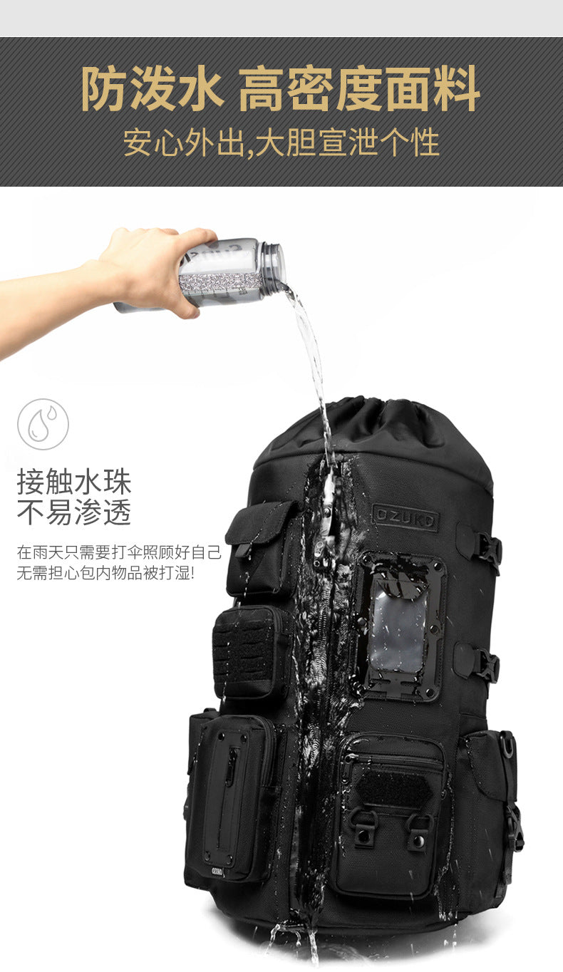 OZUKO Basketball Backpack Men's Large Capacity Waterproof Backpack Sports Bag Multifunctional Outdoor Trendy Brand Backpack