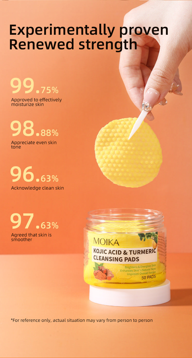 In Stock Turmeric Kojic Acid Cleansing Pads Exfoliating Cleansing Cotton Pads Skincare Wholesale