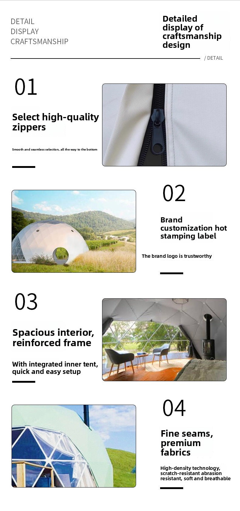 Outdoor Spherical Tent Starry Sky Tent Hotel Windproof Rainproof Semi-Transparent Tent Cabin Tent diy Bubble House