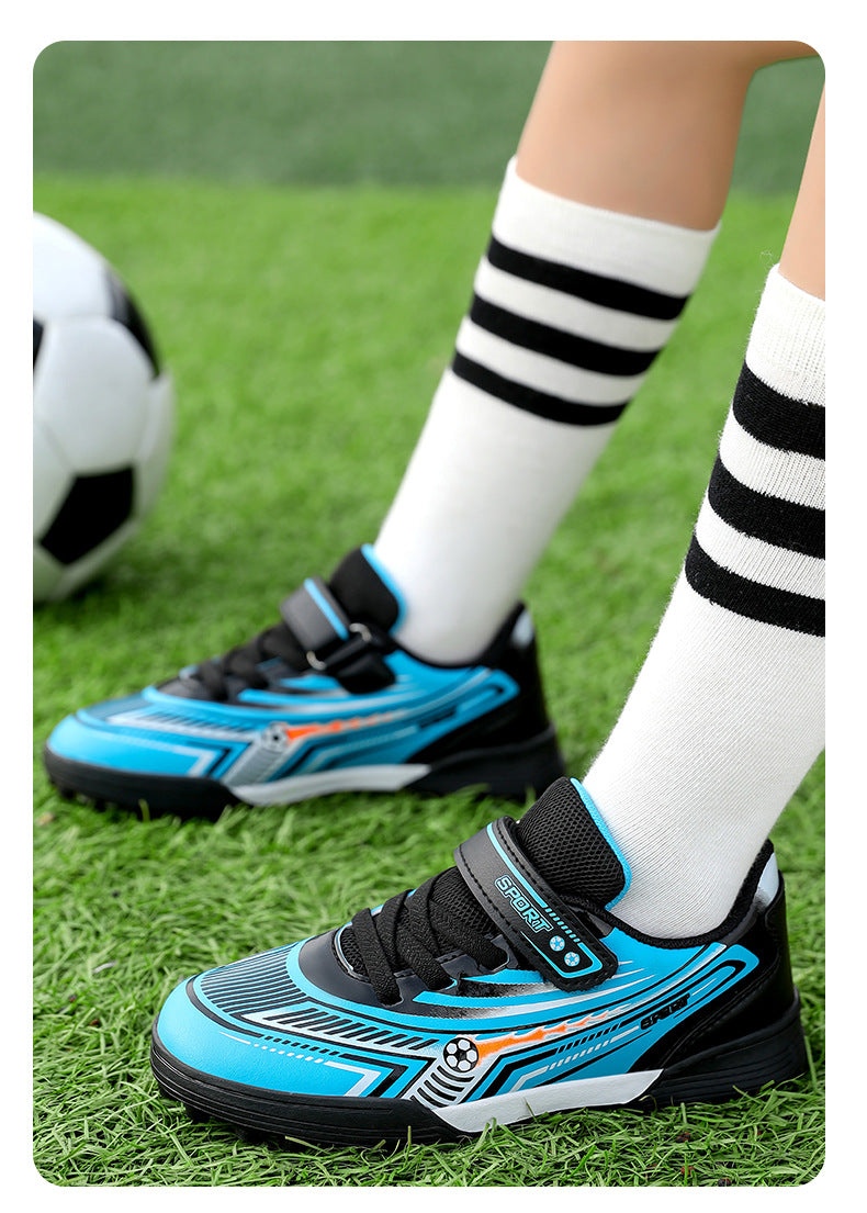 Professional Boys' Lightweight Breathable Training Shoes with Velcro for Primary and Secondary School Students2025Fashion Trendy Short Spike Sneakers