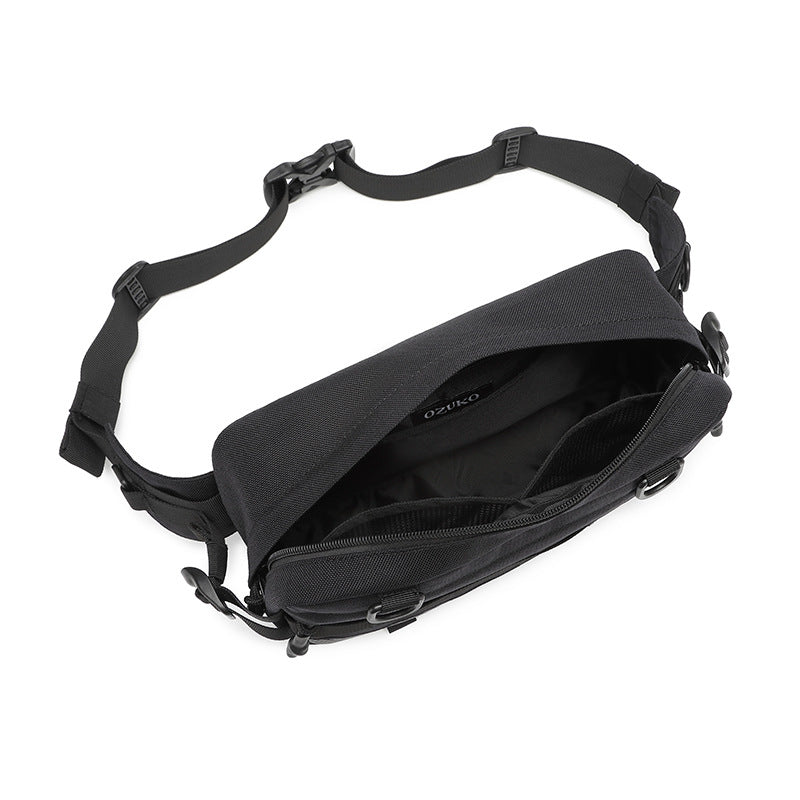 OZUKO Tactical Waist Bag Men's Crossbody Bag Multifunctional waterproof outdoor sports trendy brand portable bag