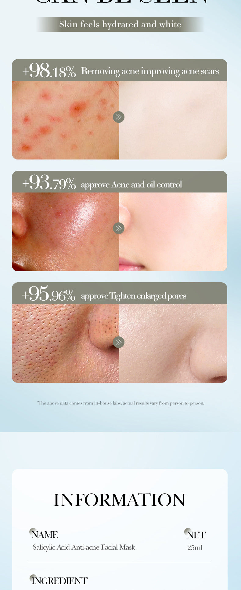 Salicylic Acid Anti-Acne Mask BIOAOUA Nourishing and Hydrating Moisturizing Face Mask Cross-Border Wholesale