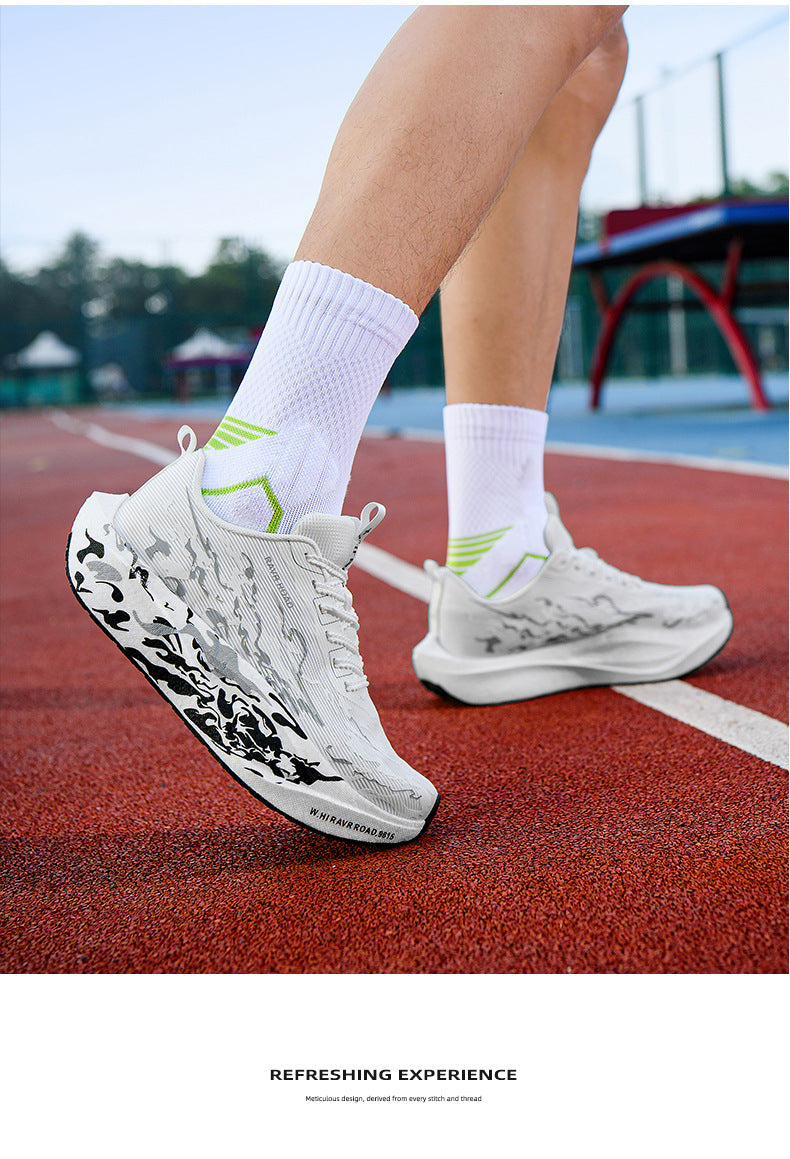 Autumn New Fashion Casual Double Mesh Thickened Sports Shoes with Real Carbon Plate High Elasticity Cushioning Marathon Lightweight Running Shoes