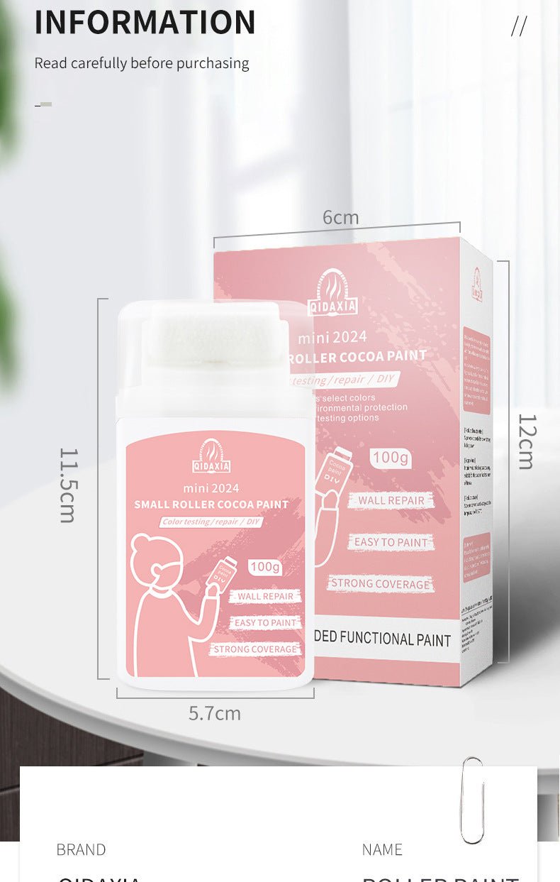Qixia Colorful Mini Paint Cocoa Paint Latex Paint Wall Odorless Graffiti Paint Small Roller Paint