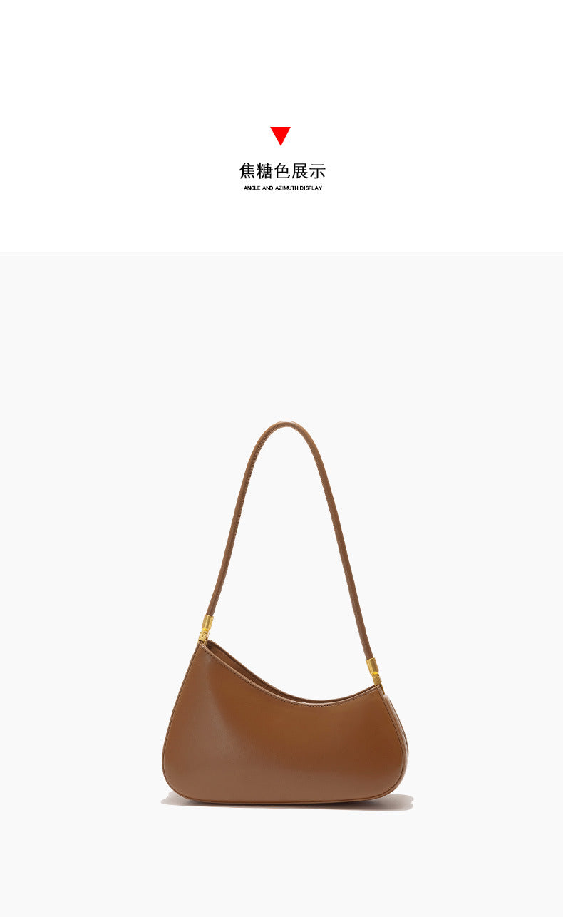 European and American Niche French Retro Underarm Fashion Women's Bag Light Luxury Simple Large Capacity Handbag Women's Single Shoulder Baguette Bag