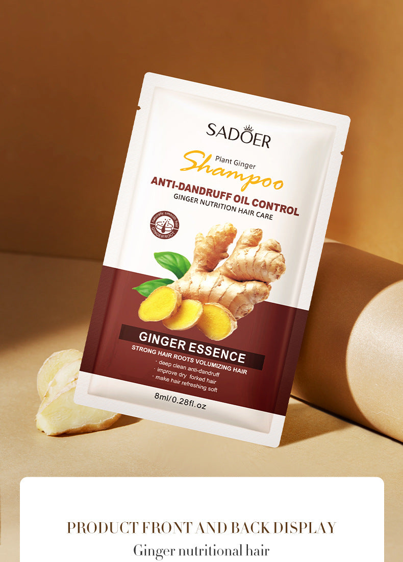 Ginger Shampoo Sachet SADOER Moisturizing, Smooth, Deep Cleansing, Portable Pack, Cross-Border Foreign Trade Wholesale