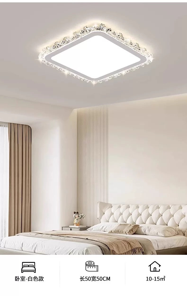 Light Luxury Living Room Ceiling Lamp2025New Year's Crystal Lamp High-end Bedroom Main Lamp Round led Eye Protection Lighting