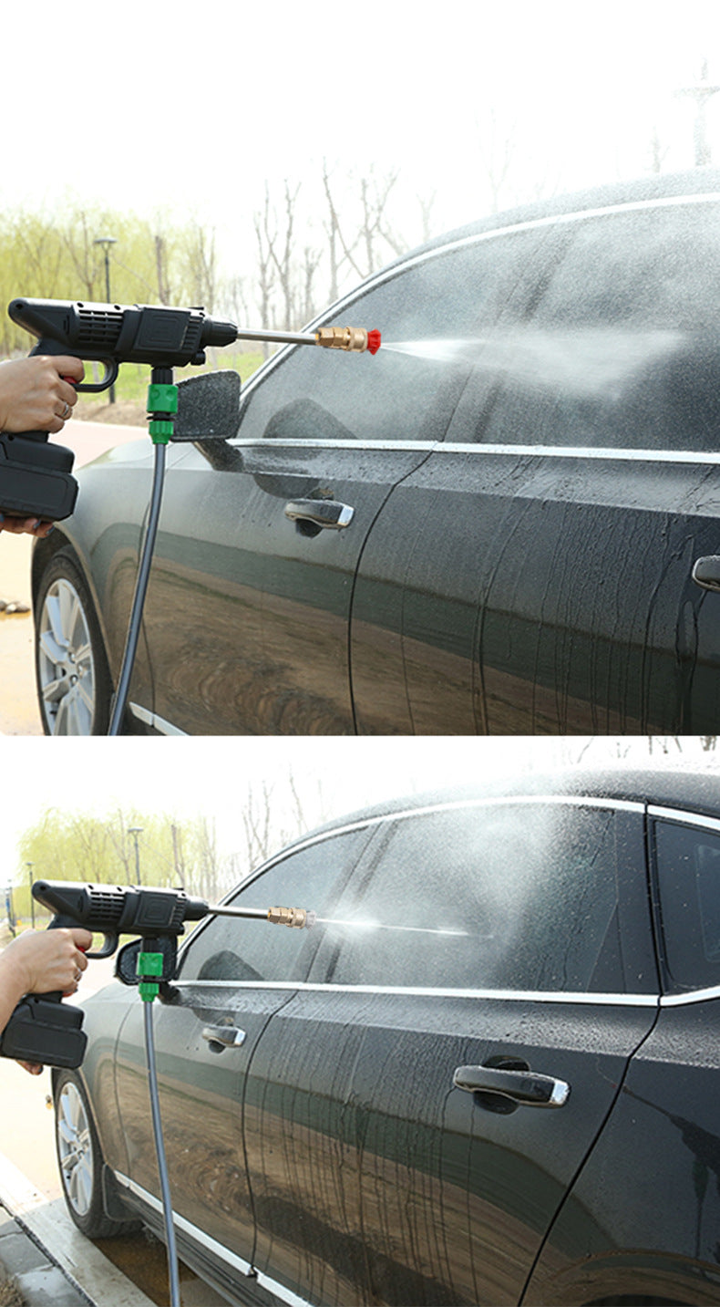 Wireless High-Pressure Water Gun for Car Washing, Household Multi-Functional Lithium Battery Electric Water Gun, Portable Automatic Water Absorption Spray Gun